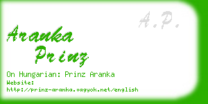 aranka prinz business card